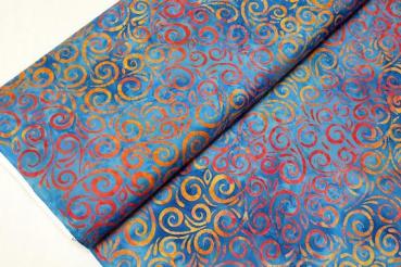 ORANGE BLUE - Chrome - Batikstoff aus Indonesien